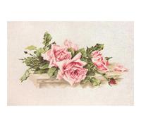 Luca-S Kreuzstichset Rosafarbene Rosen, Zählmuster, 32x17cm