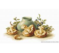 Luca-S Kreuzstichset Stillleben mit Pilzen Aida, Zählmuster, 39x20,5cm
