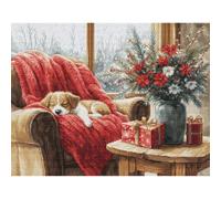 Luca-S Petit Point Kit Gold - Weihnachtsmoment, G711, Kreuzstich-Set für Erwachsene, Handarbeits- und Stickset