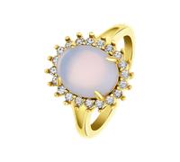 Lucardi - Ringe Stahl - goldfarbig 1 ct Damen