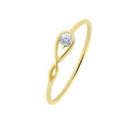 Lucardi - Ring aus 375 Gold mit Zirkonia - Damen - Gold