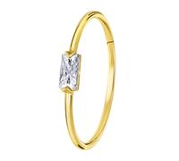 Lucardi - Damen Ring - Rechteckig - Schmuck - Muttertagsgeschenk Silber-Gold