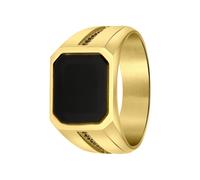 Lucardi - Ringe Stahl - goldfarbig Herrenschmuck 1 ct Herren