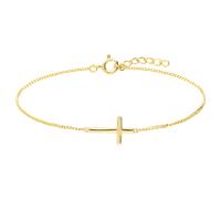 Lucardi Armband 925 Silber 19 cm - Gelbgold legiert Damen