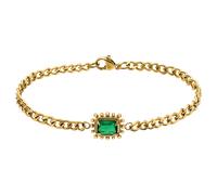 Lucardi Armband Stahl 20 cm - Gelbgold Damen