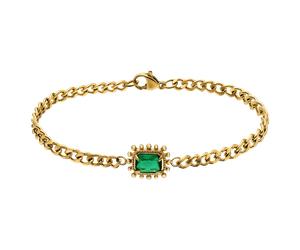 Lucardi Armband Stahl 20 cm - Gelbgold Damen