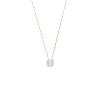 Lucardi - Damen 14 Karat Gelbgoldkette mit Anhänger und 17 im Labor gezüchteten Diamanten für Damen - Halskette - 585 Gold - Gelbgold legiert - 45 cm - Nickelfrei
