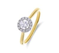 Lucardi - Damen 14 Karat Gelbgoldring mit 0,5 ct Labor-Diamant für Damen - Ring - 585 Gold - Gelbgold - 19.50/62 mm - Nickelfrei