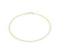 Lucardi - Damen 375 Gold Fußkettchen mit gedrehten Gourmet-Gliedern - Fußkettchen - 375 Gold - Gelb - Nickelfrei