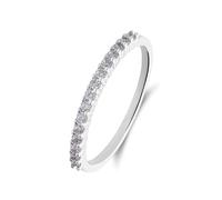 Lucardi - Damen 925 Silber-Ring mit einer Reihe Zirkonia-Besatz - Ring - 925 Silber - Silberfarbig - 19.50/62 mm - Nickelfrei