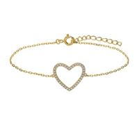 Lucardi - Damen - Armband - 925 Silber - Gelbgold legiert - 19 cm - Nickelfrei