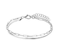 Lucardi Armband 925 Silber 19 cm - Weißgold Damen