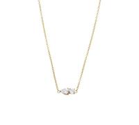 Lucardi - Damen Edelstahlkette mit Anhänger und Zirkonia für Damen - Halskette - Stahl - Gelbgold legiert - 47 cm - Nickelfrei