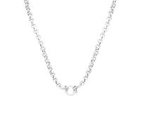 Lucardi - Damen Halskette aus 925er Silber, Jasseron-Glied - Halskette - 925 Silber - Witgoud - 42 cm - Nickelfrei