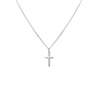 Lucardi - Damen Halskette aus 925er Silber mit Anhänger, Kreuz - Halskette - 925 Silber - Silberfarbig - 45 cm - Nickelfrei