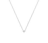 Lucardi - Damen Halskette aus 925er Silber mit Perlmutt und Zirkoniasteinen besetztem Anhänger - Halskette - 925 Silber - Silberfarbig - 45 cm - Nickelfrei