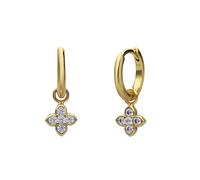 Lucardi - Damen Ohrringe, 925 Silber, vergoldet, mit Anhänger, blume und Zirkonia - Halskette - 925 Silber - Gelbgold legiert - Nickelfrei