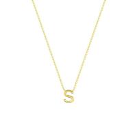 Lucardi - Damen Plattierte Halskette mit Armreif - Buchstabenförmig - Schmuck - Geschenk Gold