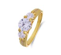 Lucardi - Damen Plattierter Ring - Rechteckig und Herzförmig - Schmuck - Geschenke für Frauen - Gold