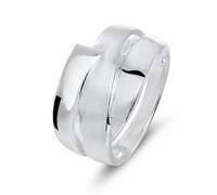 Lucardi - Damen Plattierter Ring - Schmuck - Geschenke für Frauen - - Echtes Silber - Silber - 53mm