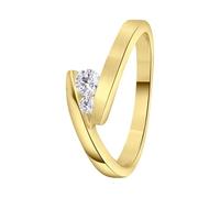 Lucardi - Damen Plattierter Ring - Schmuck - Geschenke für Frauen - Gold