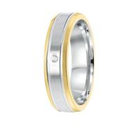 Lucardi - Damen Plattierter Ring - Schmuck - Geschenke für Frauen - Silber-Gold