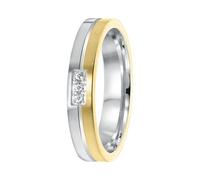 Lucardi - Damen Plattierter Ring - Schmuck - Geschenke für Frauen - Silber-Gold