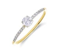 Lucardi - Damen - Ring - 585 Gold - Gelbgold - 19.50/62 mm - Nickelfrei