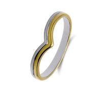 Lucardi - Damen - Ring - 925 Silber - Silber und Gelbgold legiert - 18.50/58 mm - Nickelfrei
