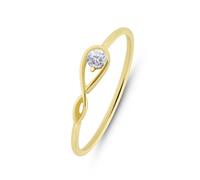 Lucardi - Damen Ring aus 375 Gold mit Zirkonia - Ring - 375 Gold - Gelbgold - 16/50 mm - Nickelfrei