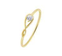 Lucardi - Damen Ring aus 375 Gold mit Zirkonia - Ring - 375 Gold - Gelbgold - 17.5/55 mm - Nickelfrei