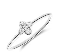 Lucardi - Damen Ring aus 925 Silber, Blume, Zirkonia - Ring - 925 Silber - Silberfarbig - 19/60 mm - Nickelfrei