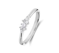 Lucardi - Damen Ring aus 925er Silber, asymmetrisch, Zirkonia - Ring - 925 Silber - Silberfarbig - 18.5/59 mm - Nickelfrei