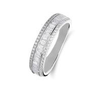 Lucardi - Damen Ring aus 925er Silber, Baguette, Zirkonia - Ring - 925 Silber - Silberfarbig - 19/60 mm - Nickelfrei