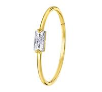 Lucardi - Damen Ring - Rechteckig - Schmuck - Muttertagsgeschenk Silber-Gold