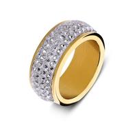 Lucardi - Damen - Ring - Stahl - Gelbgold legiert - 20/63 mm - Nickelfrei