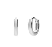 Lucardi - Damen Silberne Creolen mit Zirkonia 10mm für Damen - Ohrringe - 925 Silber - Silberfarbig - Nickelfrei