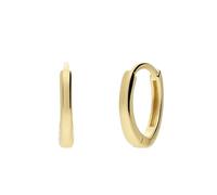 Lucardi - Damen Silberne, goldbeschichtete Creolen mit Zirkonia, 12 mm, für Damen - Ohrringe - 925 Silber - Gelbgold legiert - Nickelfrei