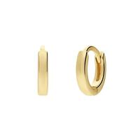 Lucardi - Damen Silberne, goldbeschichtete Ohrringe mit Zirkonia, 10 mm, für Damen - Ohrringe - 925 Silber - Gelbgold legiert - Nickelfrei