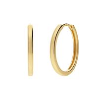 Lucardi - Damen Silberne, goldbeschichtete Ohrringe mit Zirkonia, 20 mm, für Damen - Ohrringe - 925 Silber - Gelbgold legiert - Nickelfrei