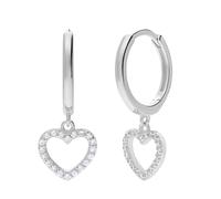 Lucardi - Damen Silberne Ohrringe mit Zirkonia für Damen - Ohrringe - 925 Silber - Silberfarbig - Nickelfrei