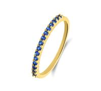 Lucardi - Damen Silberner goldbeschichteter Ring mit Zirkonia für Damen - Ring - 925 Silber - Gelbgold legiert - 18/57 mm - Nickelfrei