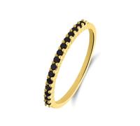 Lucardi - Damen Silberner goldbeschichteter Ring mit Zirkonia für Damen - Ring - 925 Silber - Gelbgold legiert - 18.50/58 mm - Nickelfrei