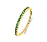 Lucardi - Damen Silberner goldbeschichteter Ring mit Zirkonia für Damen - Ring - 925 Silber - Gelbgold legiert - 16.50/52 mm - Nickelfrei