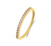Lucardi - Damen Silberner goldbeschichteter Ring mit Zirkonia für Damen - Ring - 925 Silber - Gelbgold legiert - 17/53 mm - Nickelfrei