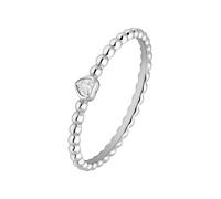 Lucardi - Damen Silberner Ring Kugel mit Herz Zirkonia - Ring - 925 Silber - Silberfarbig - 16/50 mm - Nickelfrei