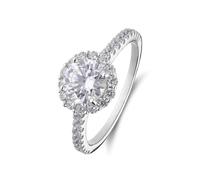 Lucardi - Damen Silberner Ring mit Zirkonia für Damen - Ring - 925 Silber - Silberfarbig - 17/53 mm - Nickelfrei