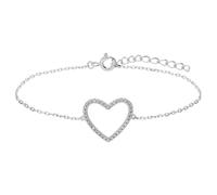 Lucardi - Damen Silbernes Armband mit Zirkonia - Armband - 925 Silber - Silberfarbig - 19 cm - Nickelfrei