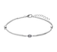 Lucardi - Damen Silbernes Armband mit Zirkonia - Armband - 925 Silber - Silberfarbig - 19 cm - Nickelfrei