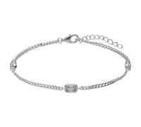 Lucardi - Damen Silbernes Armband mit Zirkonia - Armband - 925 Silber - Silberfarbig - 19 cm - Nickelfrei